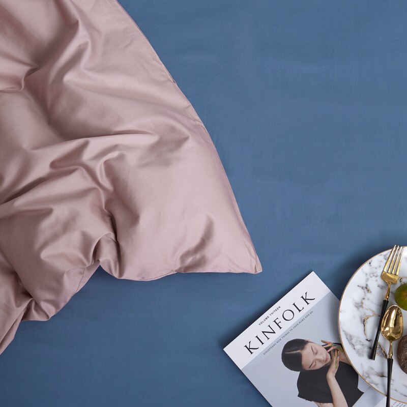 100% Pamut Sima Ágyneműszett Púder Rózsaszín