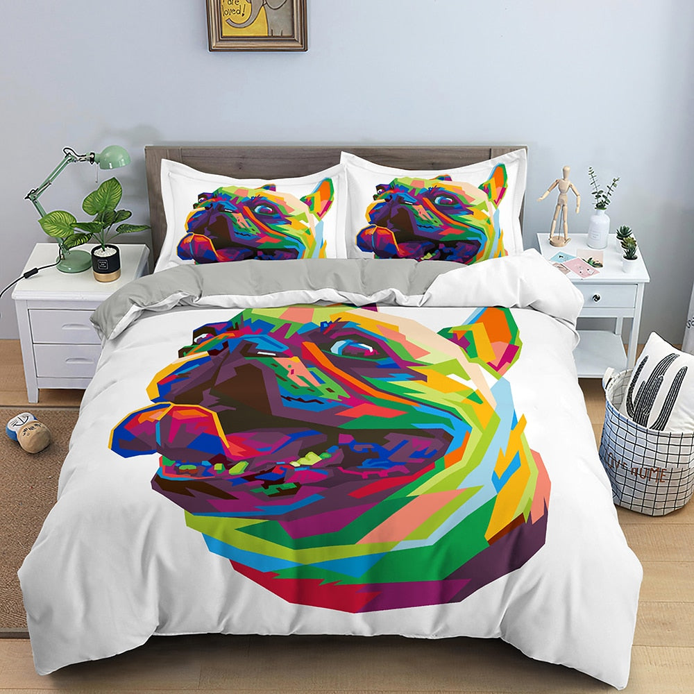 Fehér Paplanhuzat Bulldog Multicolor