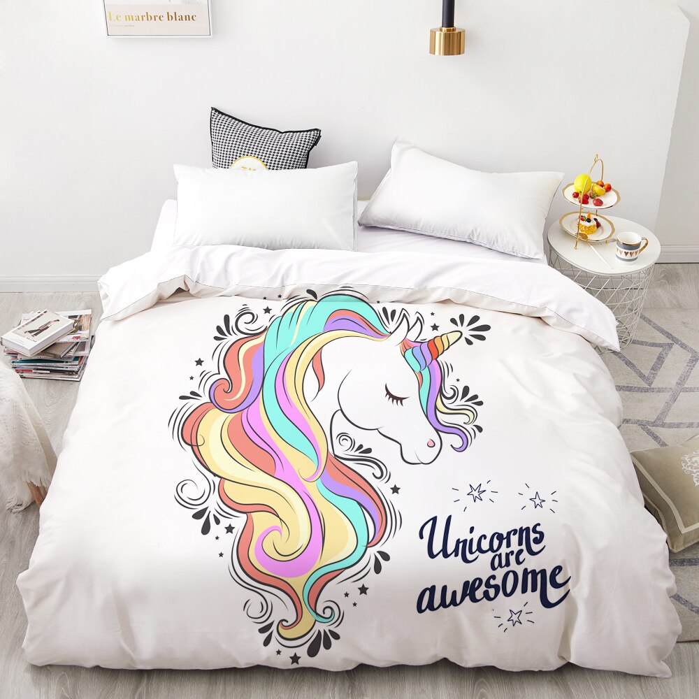 Tarka Unicorn Fehér Paplanhuzat