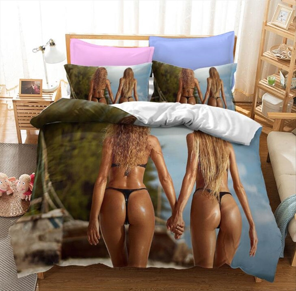 Paplanhuzat Két Lány Tanga A Tengerparton