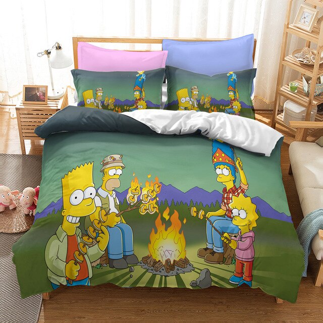 Dynebetræk The Simpsons Around The Fire