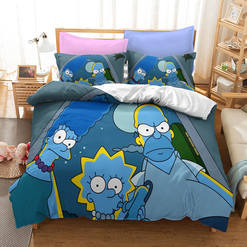 Dynebetræk The Simpsons Blue