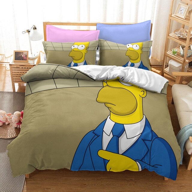 Dynebetræk The Simpsons Homer Beige