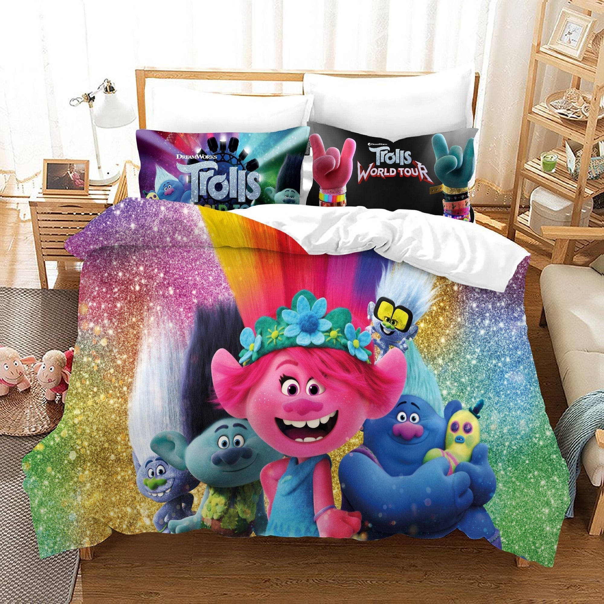 Dynebetræk Trolls Multicolor