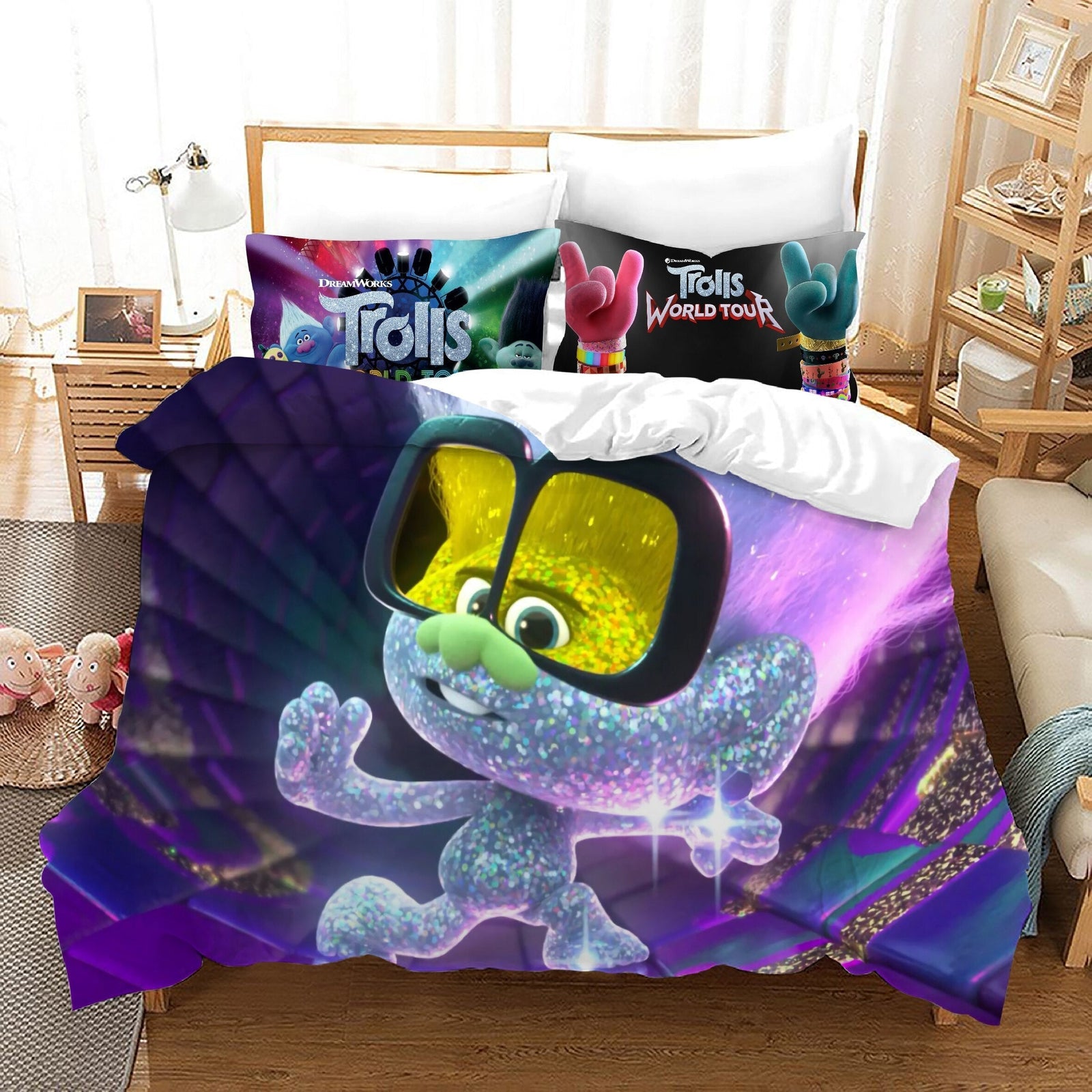 Trolls Dynebetræk Bright Pink