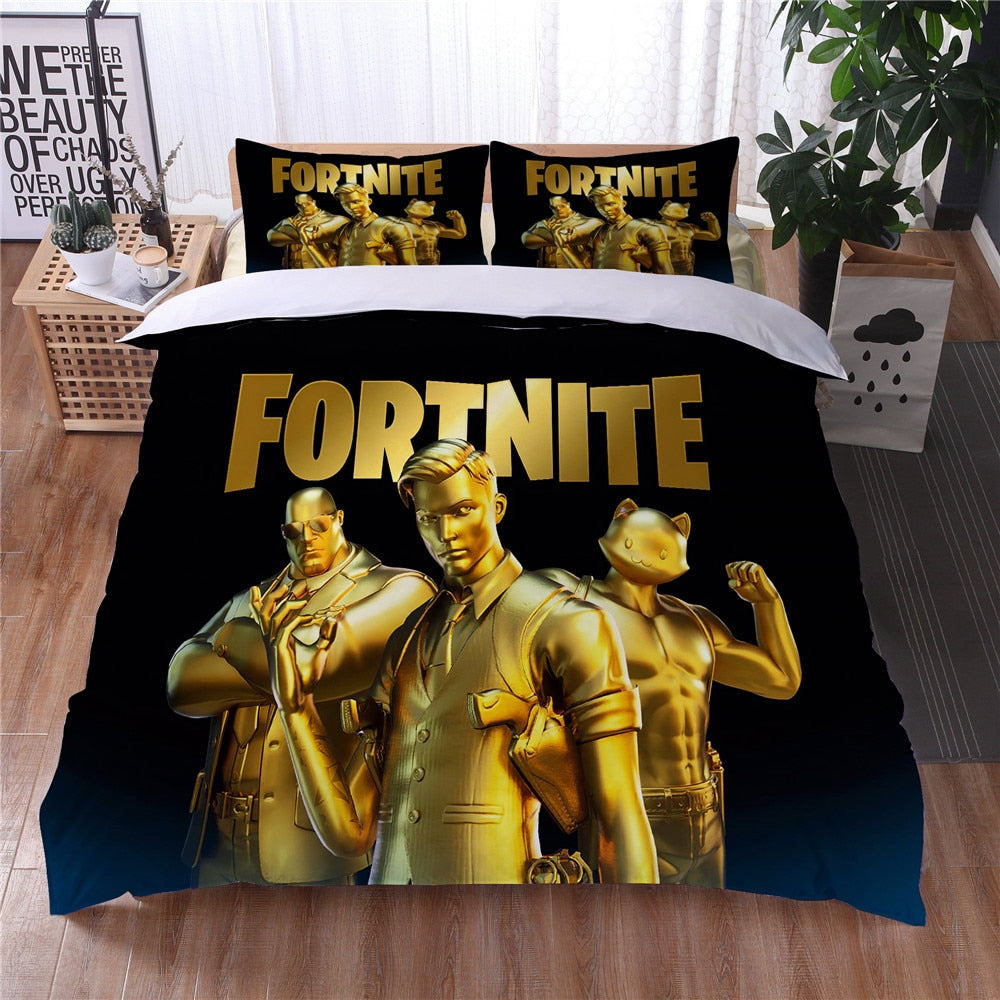 Fekete És Arany Fortnite Paplanhuzat