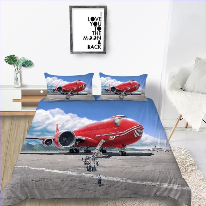 Futuristisk Red Airplane Dynebetræk