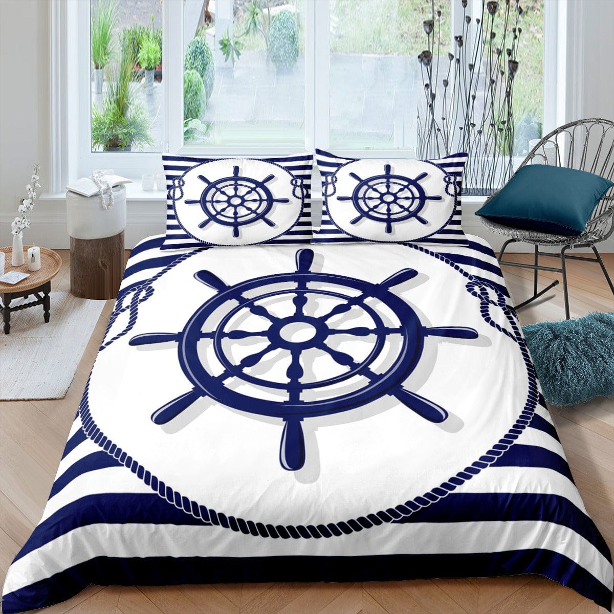 Hvidt Dynebetræk Marine Inspiration