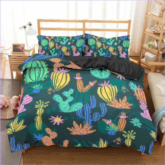 Farverigt Cactus Dynebetræk