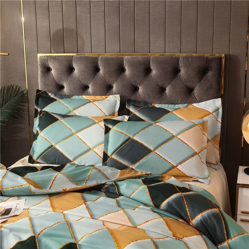 Grøn Og Gul Ternet Dynebetræk