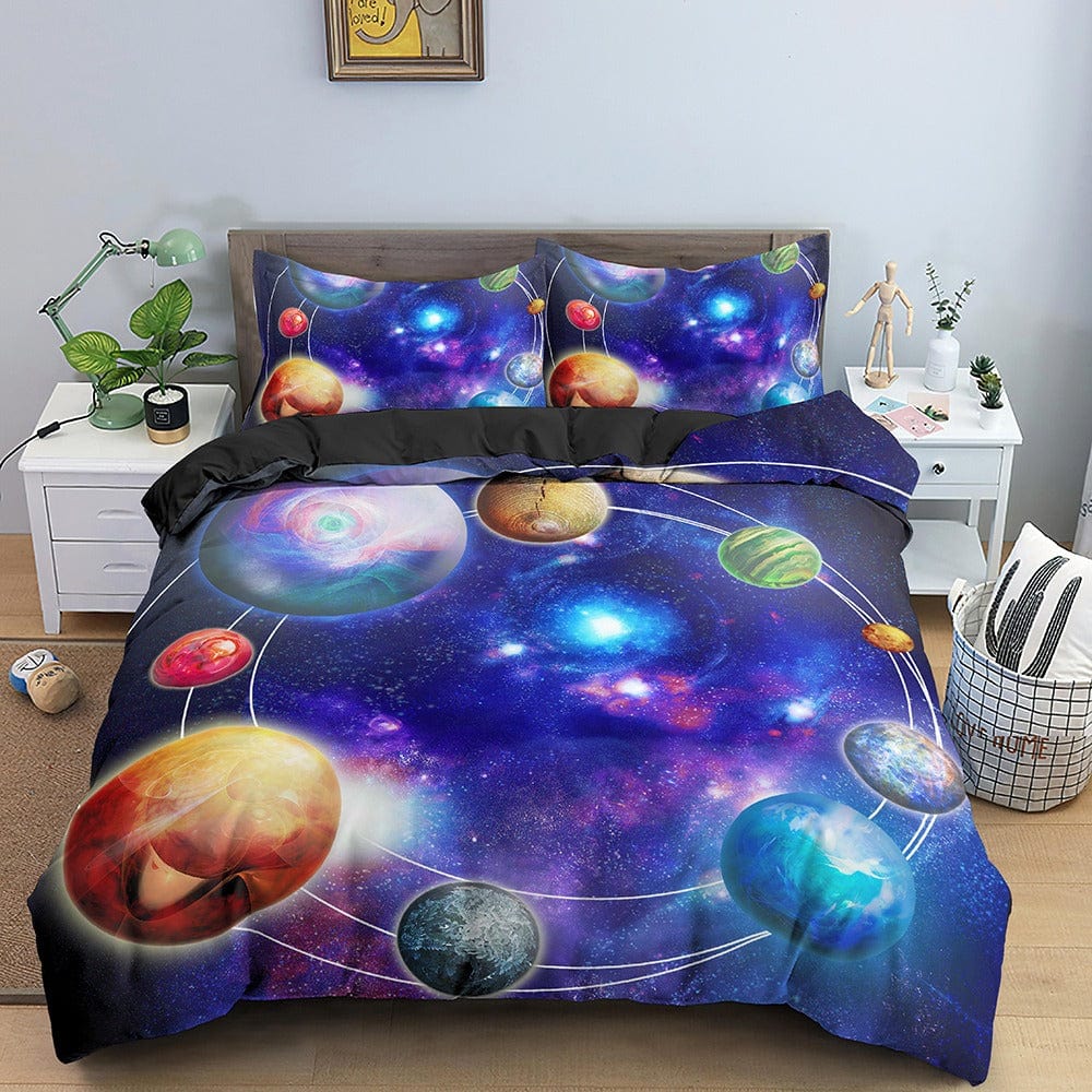 Galaxy And Planets Dynebetræk 200x200