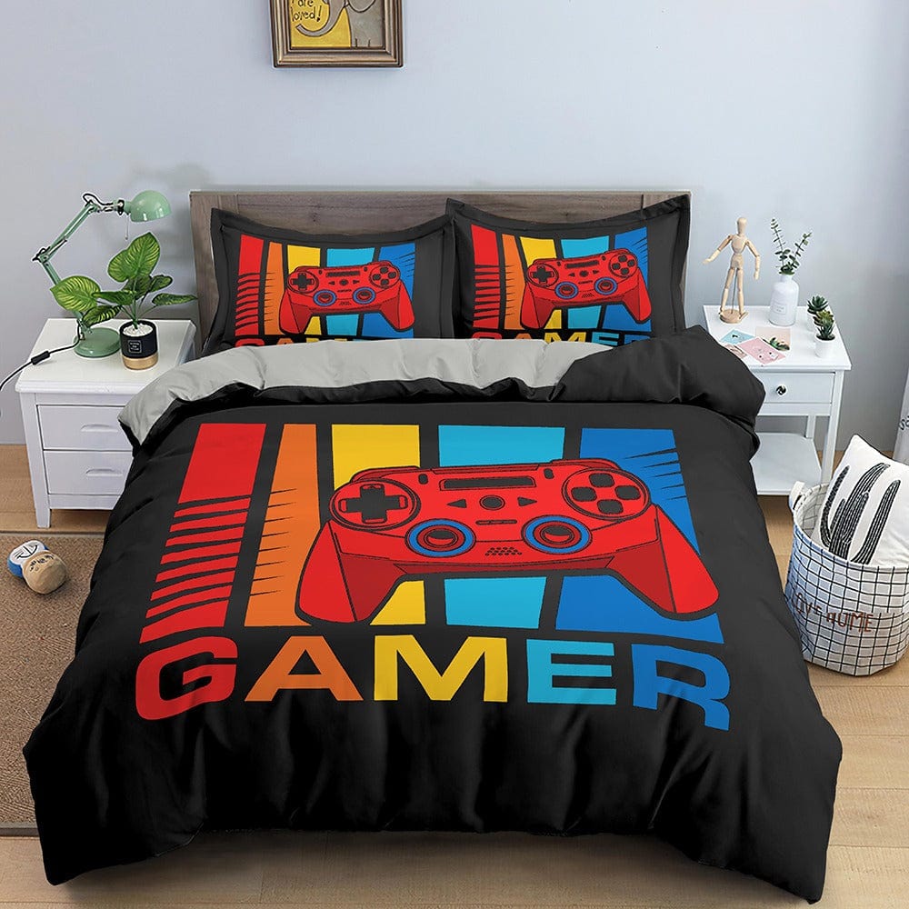 Flerfarvet Gamer-Dynebettræk 2 Személyes