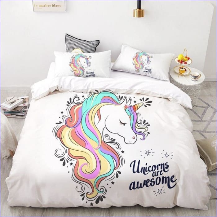 Flerfarvet Unicorn Dynebetræk