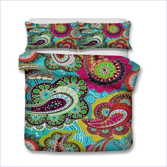 Farverigt És Blomstrende Mandala Dynebettræk