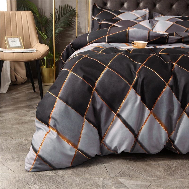 Dynebetræk I Sort Og Sølv