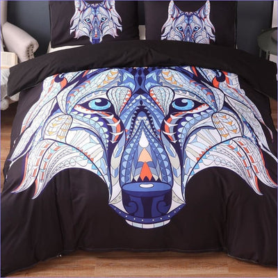 Farverigt Wolf Head Dynebetræk