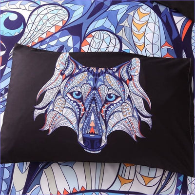 Farverigt Wolf Head Dynebetræk