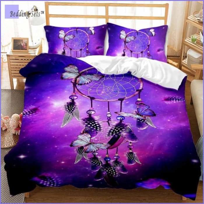 Violet Dynebetræk Dreamcatcher Sommerfugle